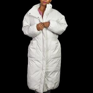 Frame Duvet Puffer Coat White Oversize Eggshell Packable Long Straps Bag Medium